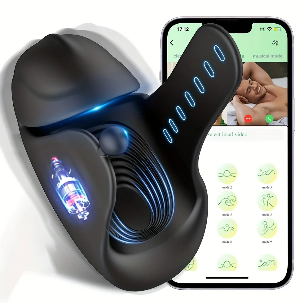 Bluetooth Powerful Vibrator for Male Glans Massage Machine Sex Penis Delay Trainer Automatic Masturbator Adult Toy 241009