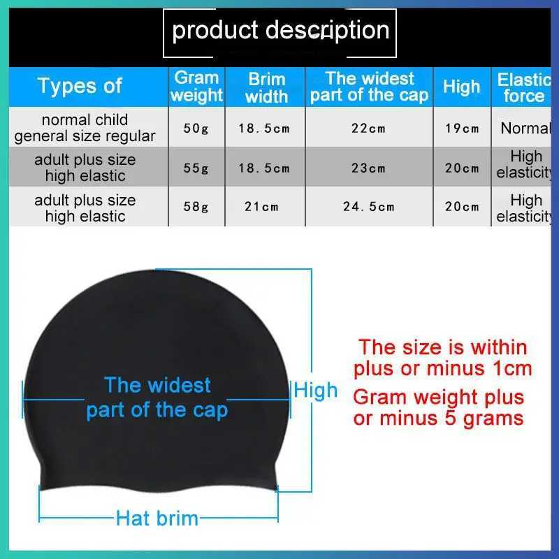 New 2023 elastic waterproof PU fabric for ear protection long hair sports pool cap swimming cap free sizes for both male and female adults CL241009