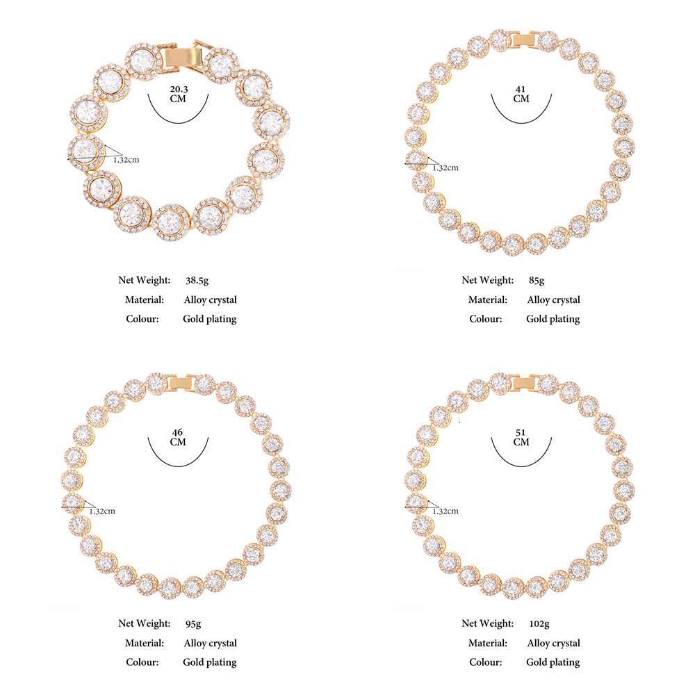 Crystal Clustered Hiphop Tennis for Women Out Cuban Chain Necklace Bracelet Jewelry Neclace