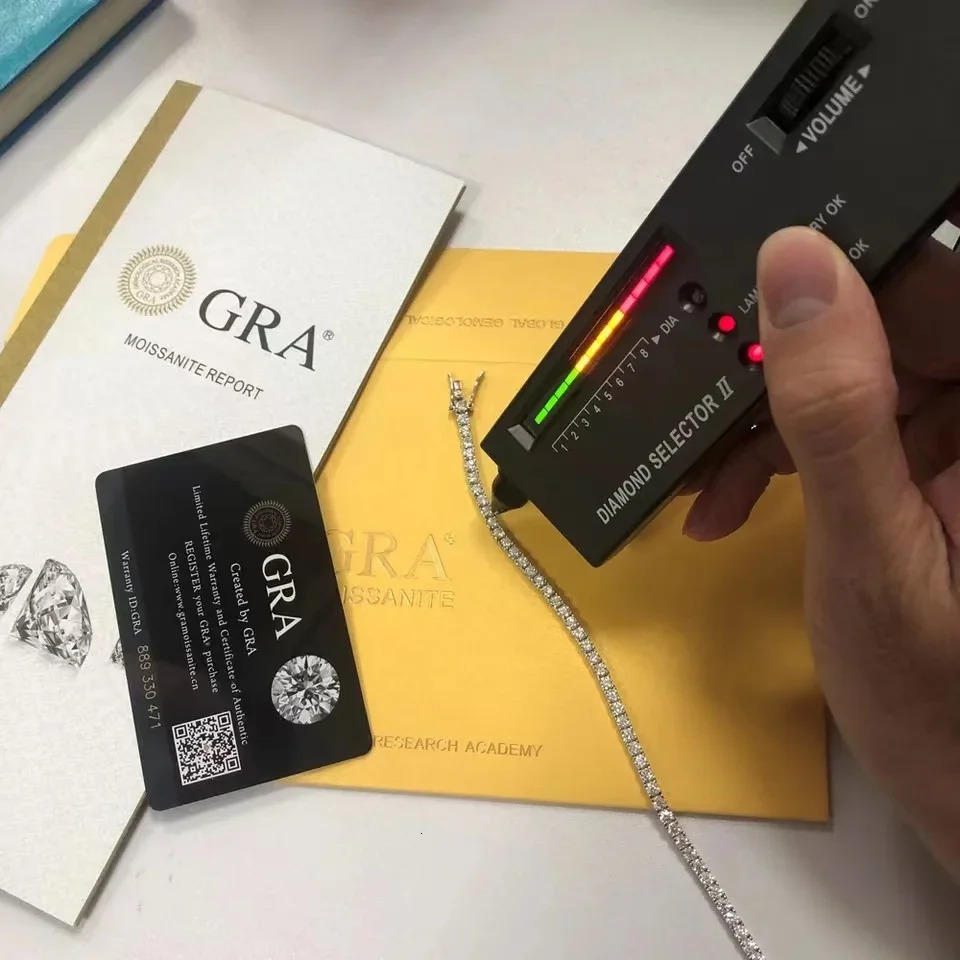 EWYA 925 Pure Silver Bracelet 01ct 3mm D VVS1 Diamond with GRA Perfect for Womens Sparkling Wedding Party Exquisite Jewelry 240912