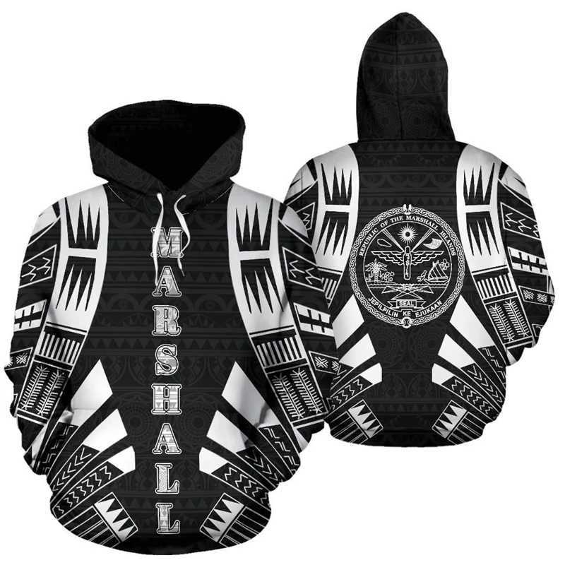 Men's Hoodies Sweatshirts New Fashion Marshall Country Flag Tribal Culture Retro Polynesian Tattoo Tracking Clothing Men and Women 3DPrint Q24100
