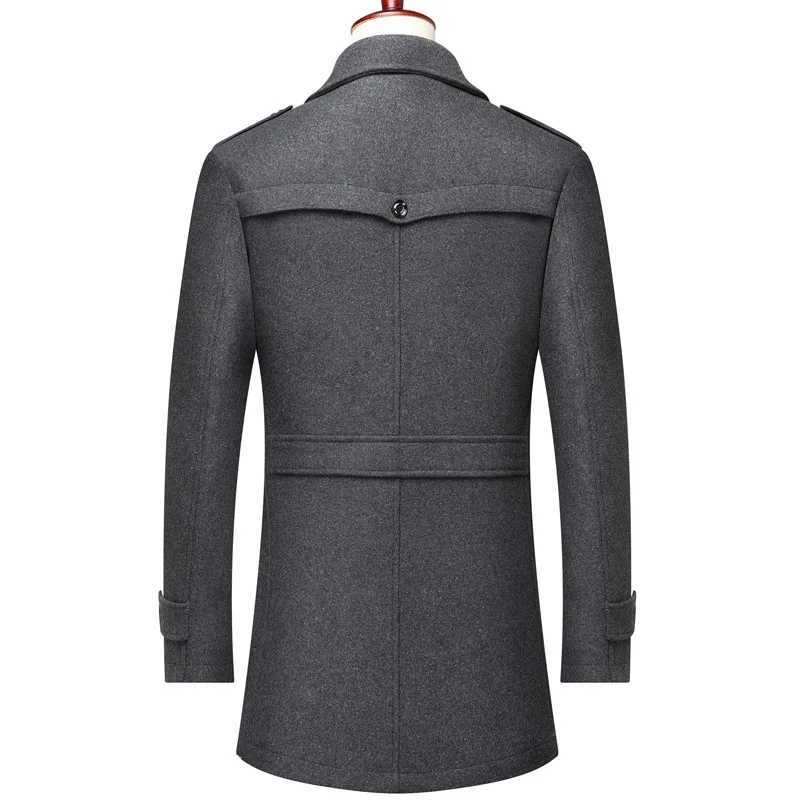 Men Business Casual woolen overcoat Top Grade Man Jacket 2024 New Arrival Classic Long Jacket double Collar Coat Keep Warm parka LX241009