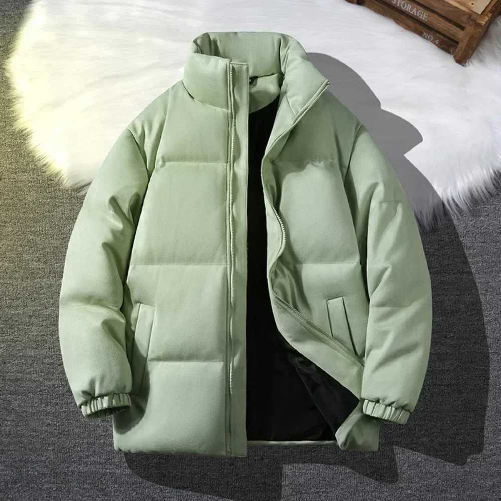 Suede Parka Jacket Men Puffer Jacket with Cotton Padded Winter Coats Men Streetwear Thicken Warm Coats Fashion Clothes for Men LX241009