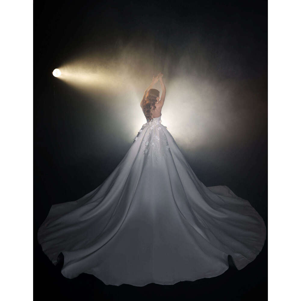 New Design Wedding Dress Mermaid Strapless Sequined Detachable Train Sleeveless Princess Bride Vestido De Noiva Custom Made