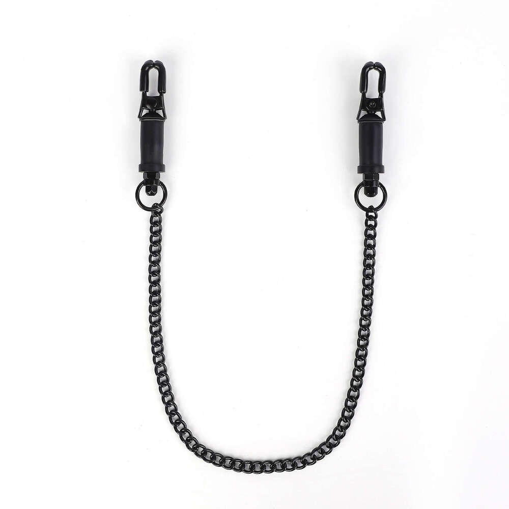 Cross border exclusive breast SM prop with adjustable sex breast clip, long chain, clitoral clip at both ends, adult product
