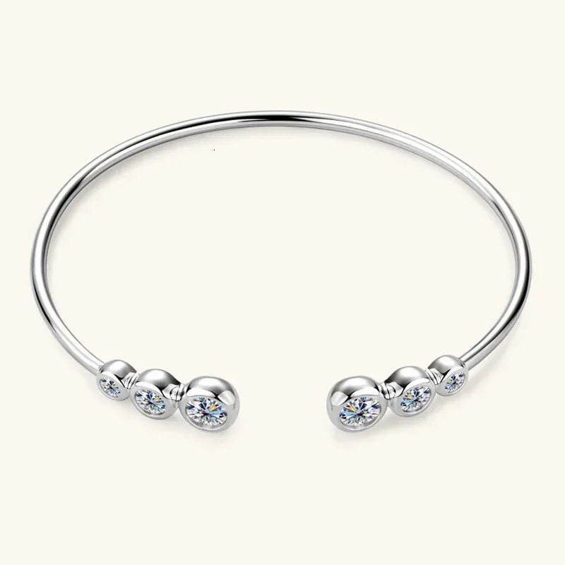 TFGLBU 18CTTW Tested DColor Bracelet Womens Fashion 925 Pure Silver Bubble y High Quality Jewelry 240912