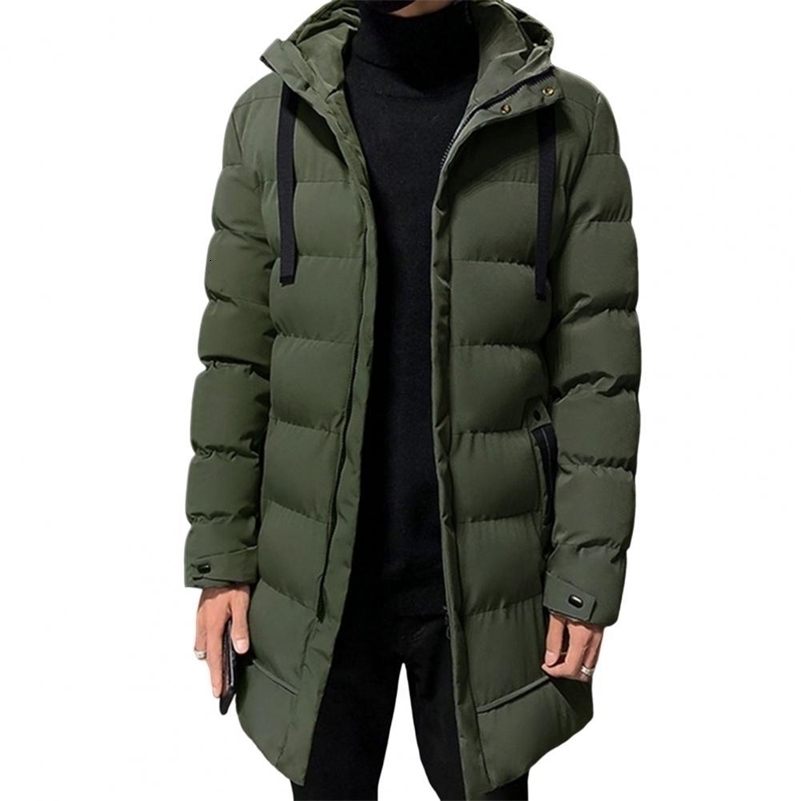 Stylish Men Outerwear Hood Male Men Jacket Cotton Padded Zipper Windbreaker 241008