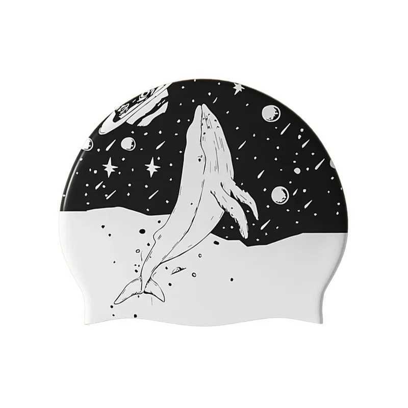 Adult swimming cap Elestic silicone swimming cap Mens waterproof swimming cap Long hair earmuffs Pool supplies CL241009