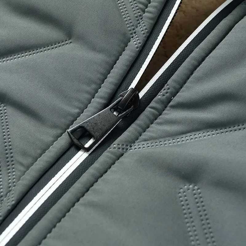 Winter Jacket Men with Wool Lined Quilted Puffer Jacket Stand Collar Korean Fashion Cotton Padded Jacket Thicken Plus Size 7XL LX241009