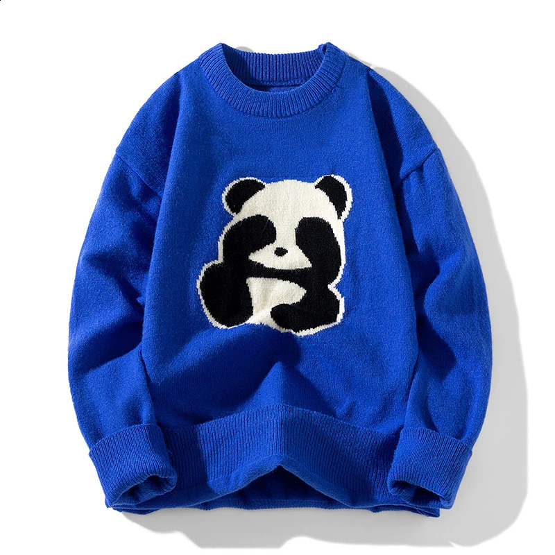 Panda printed sweet mens autumn and winter fashion versatile couple clothing loose elastic warm sleep pullover 241007
