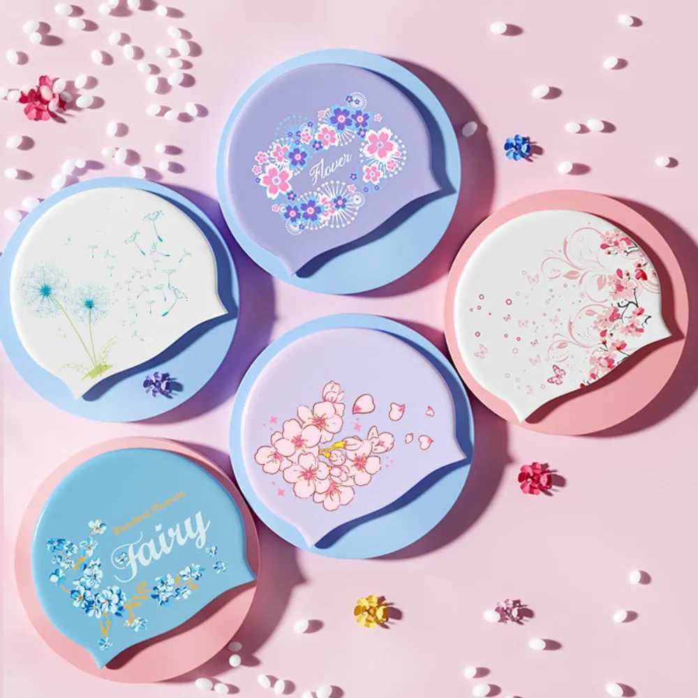 Silicone swimming cap high elasticity waterproof womens ear protection long hair sports large swimming pool cap no size diving cap CL241009