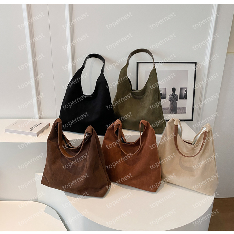 Suede Tote Bags for Women 2024 - Casual Vintage Handbags, Large Shoulder Bag