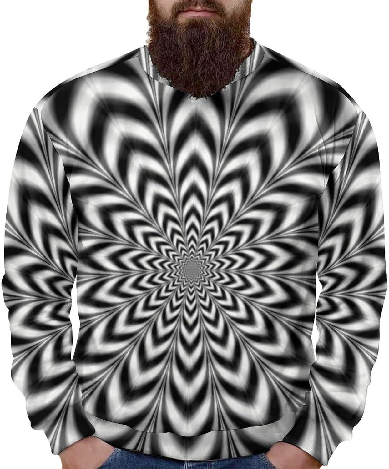 Long Sleeve Shirts for Men sweatshirt Mens 3D Novelty Focus Drawing Trippy Sweatshirt Trippy Psychedelic Pullover for Daily Streetwear Casual tops clo