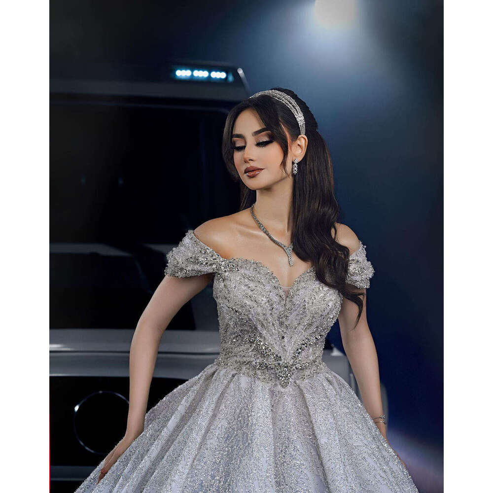 Gorgeous Wedding Dress Ball Gown Sweetheart Off The Shoulder Sequins Or-Length Princess Bride Vestido De Noiva Custom Made 0228Lz
