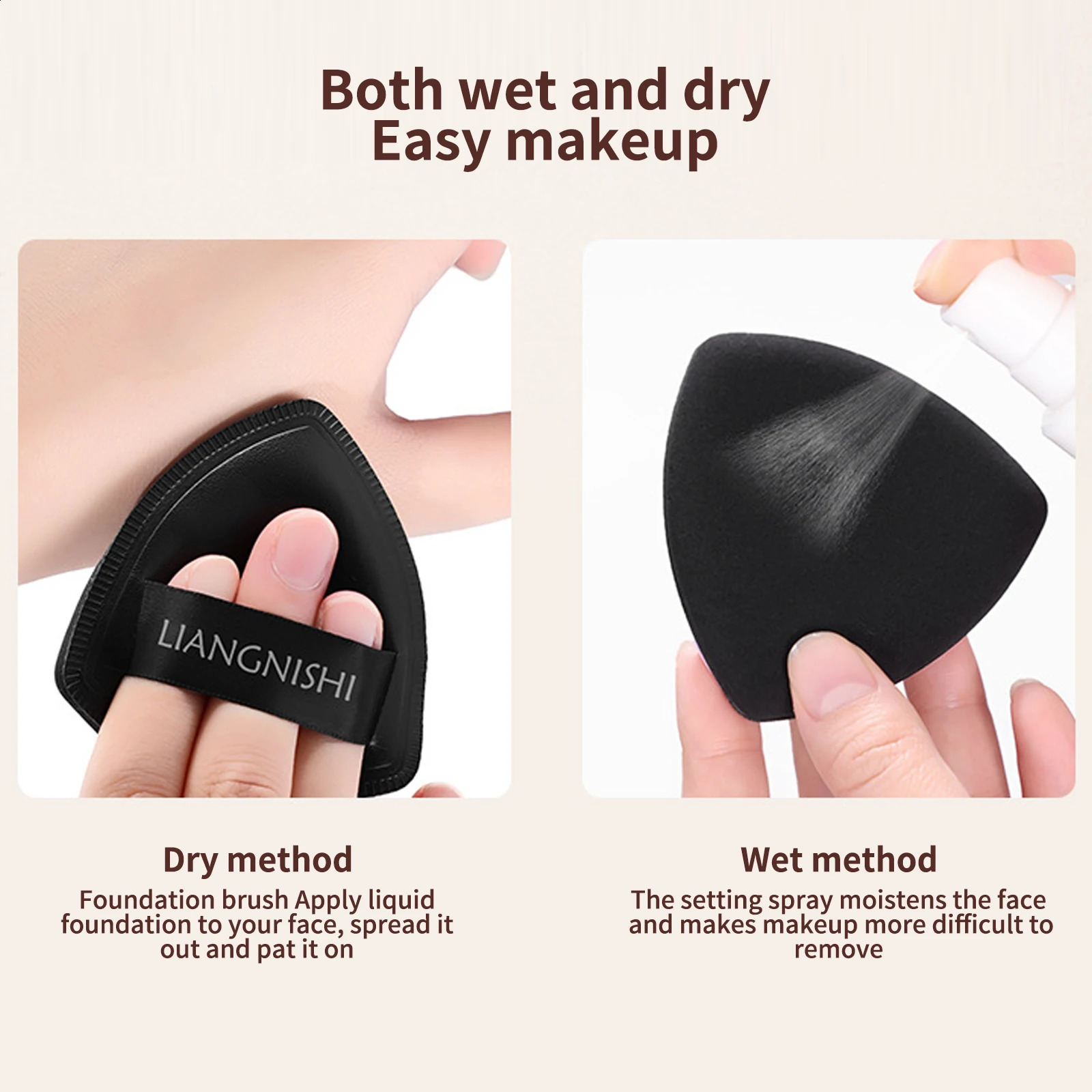 Lishu flat head paint and black makeup powder puff mixer sponge ultra-thin head no trace concealer sticker tool 241008