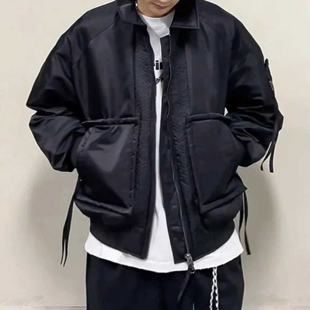 Mens Loose Down Jackets 2023 Autumn Winter New Trendy Warm Comfortable Versatile Stand-Up Collar Thickened Workwear Cotton Coats LX241009