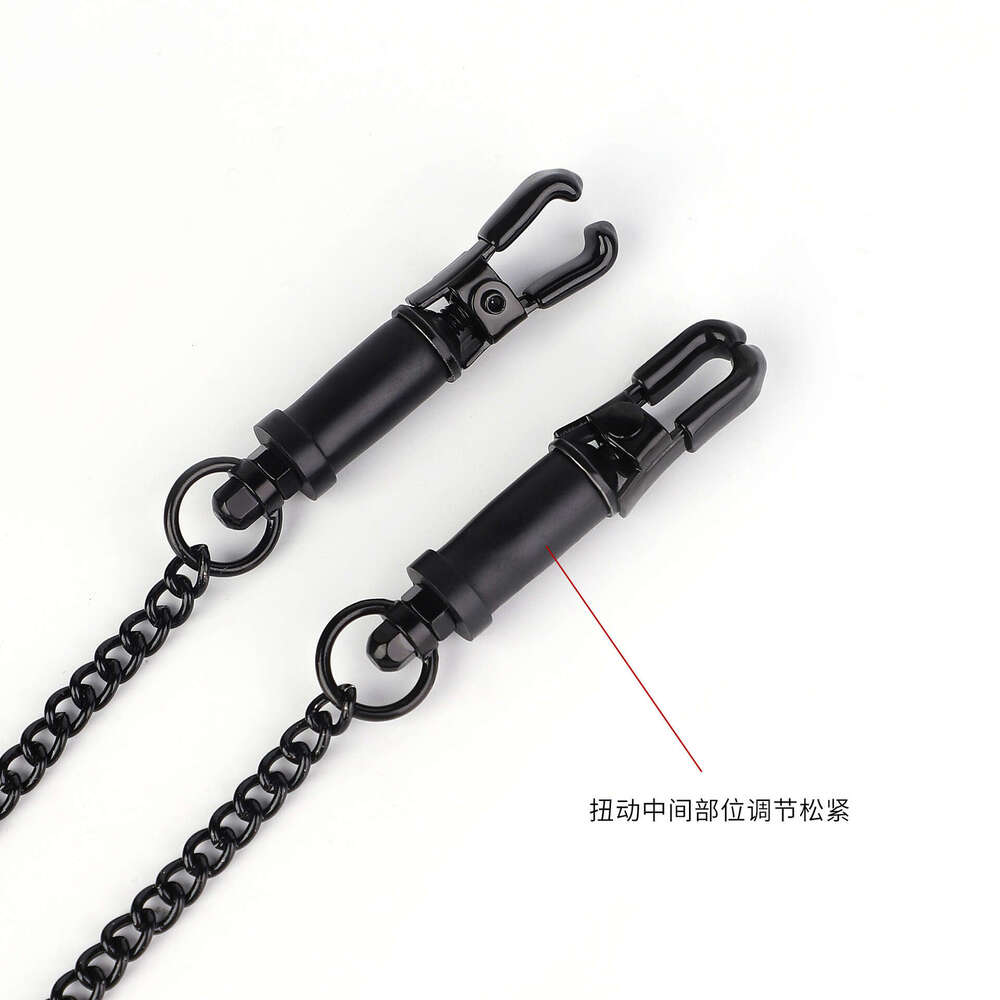 Cross border exclusive breast SM prop with adjustable sex breast clip, long chain, clitoral clip at both ends, adult product