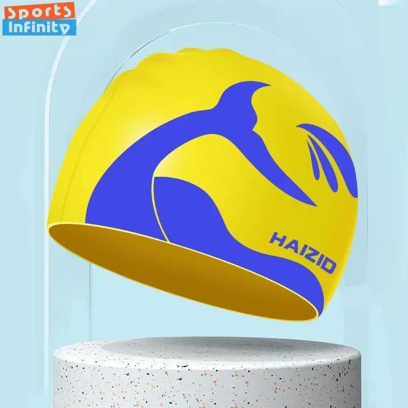 New silicone swimming cap cute and fashionable ear muffs waterproof swimming cap for women adult swimming cap CL241009
