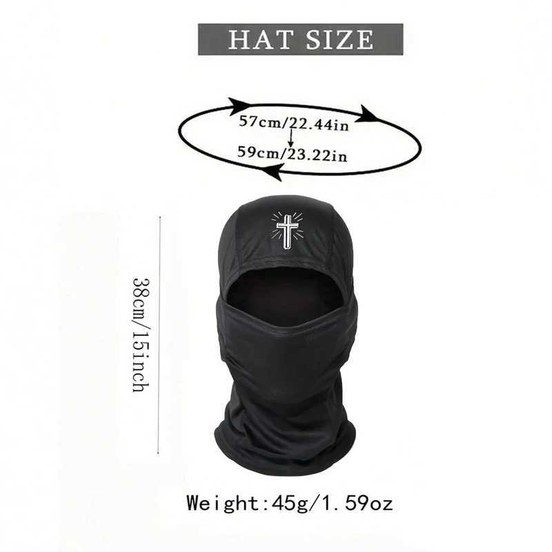 1 piece of mens cartoon cross print Balaclava riding mask hat ski mask used for neutral sunshade breathable windproof and sun protection hat W241008