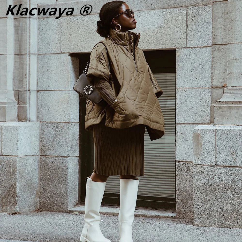 Za Womens Winter Jacket Coat Casual Female Clothing Zipper Quilted Coats Padded Loose Cotton Jackets For Women Parka 240930