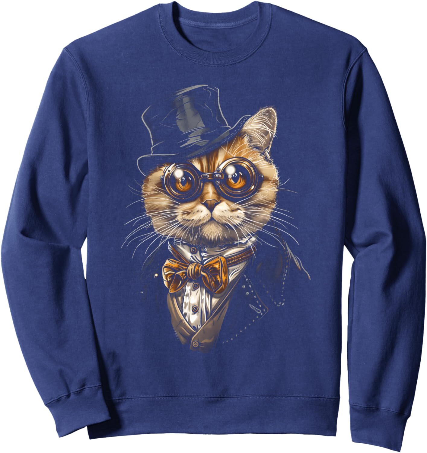 Long Sleeve Shirts for Men sweatshirt Cat Lover Apparel Hipster Cat With Monocle Funny Cat Dad Sweatshirt Tee Streetwear Casual tops clothes
