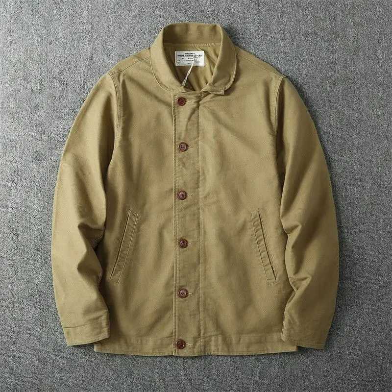 American Retro Lapel Workwear Jackets Fashion Mens Loose Casual High Street Jacket Men Tops Overcoat Male Clothes LX241009