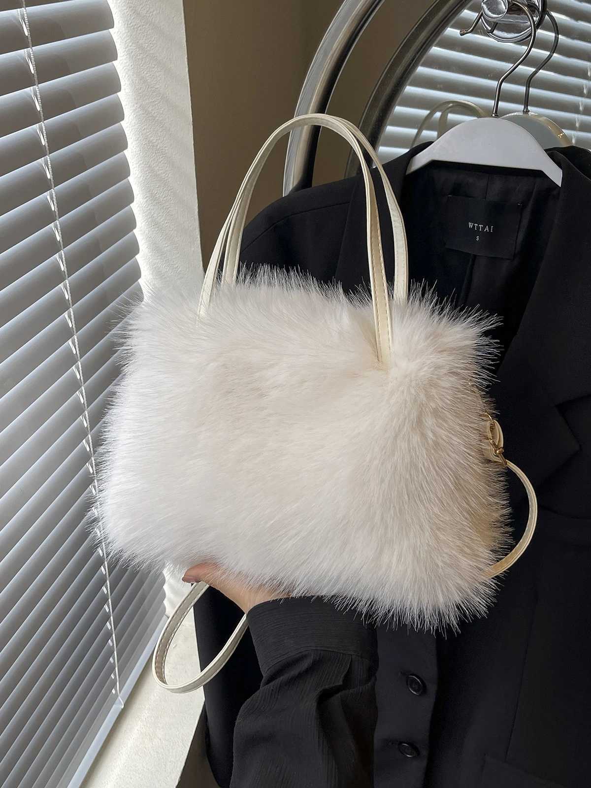 Autumn Winter Mao Bag Female 2024 New Messenger Plush Portable Bucket 241009