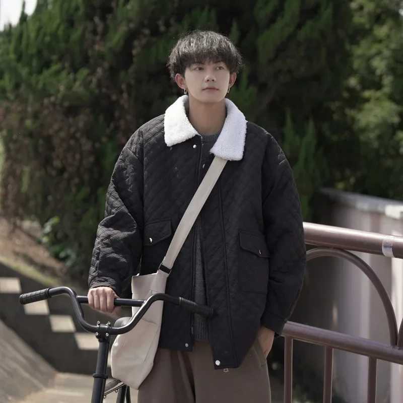 Winter Down Jacket Hong Kong Style Fashionable Loose Fit Oversized Thickened Mens Clothing LX241009