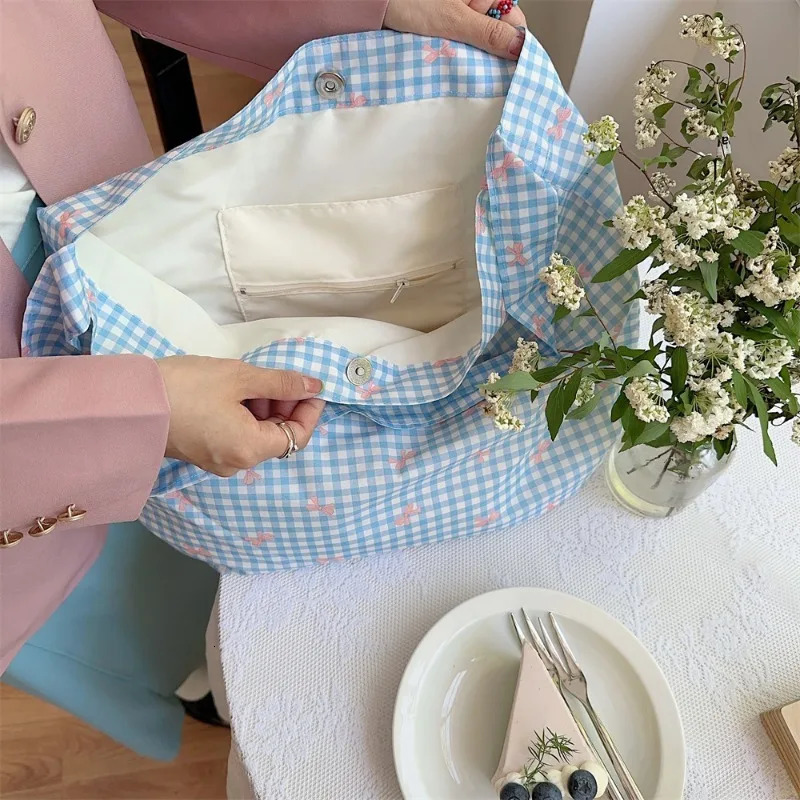 Yudas pure cotton fabric womens shoulder bag simple plain weave handbag cross body large casual shopping handbag 241008