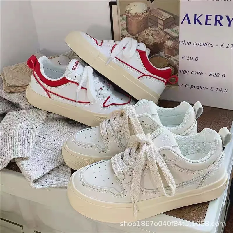 Thick Soled Big Toe For Women, Height Increasing Breathable Casual Sports Shoes, Popular High Street White Shoes