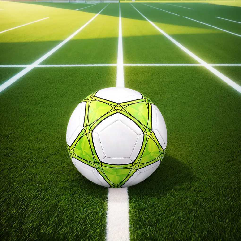 Profit Football Ball Size 4 Size 5 Yellow Blue Goal Team Match Training Ball Machine Seam PU ath PentagW241008