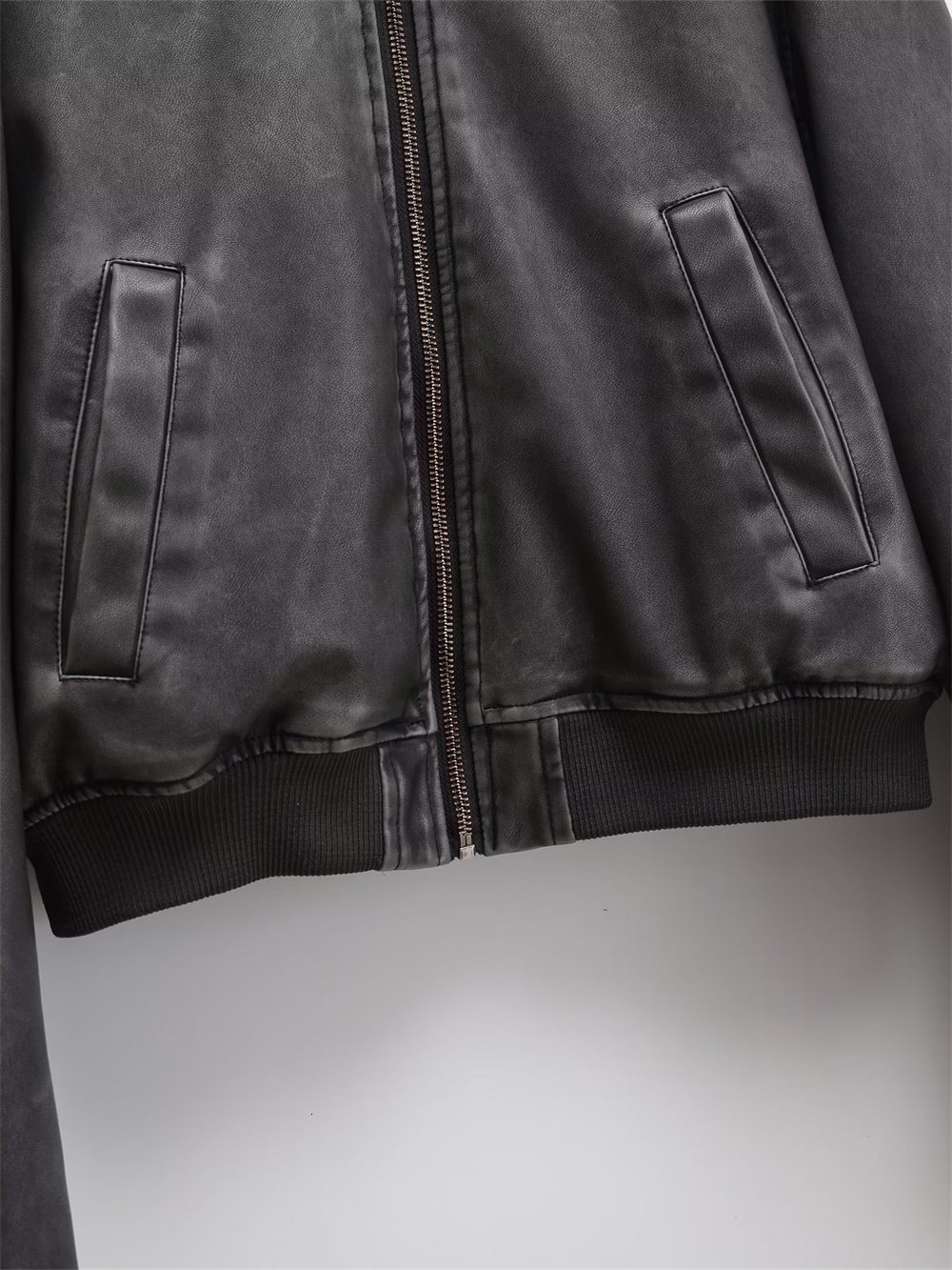 ZACK RAIN Women 2023 Autumn Fashion Ladies Casual Comfortable Inner Padded Long Sleeves Leather For Women's Jacket