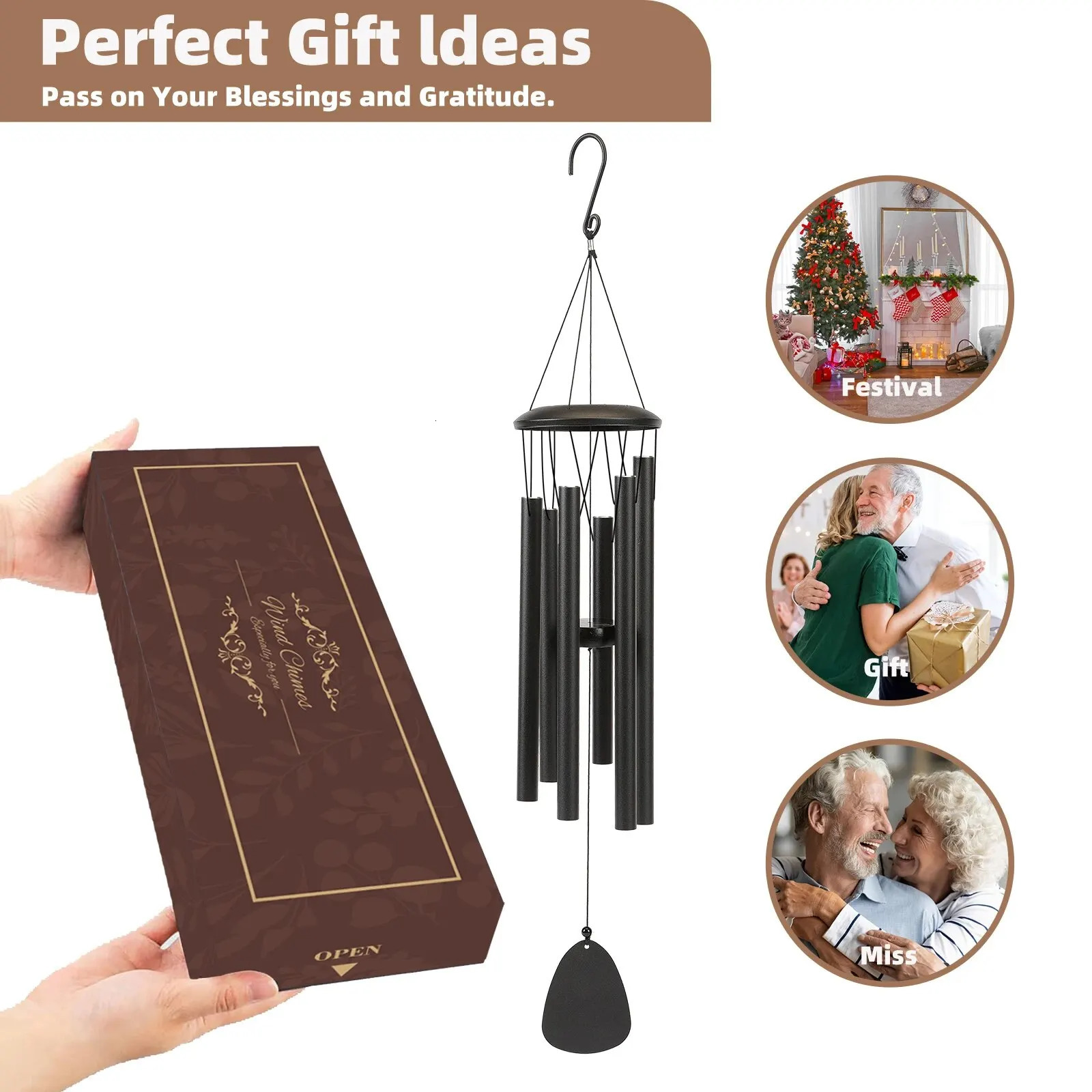26 inch outdoor wind chimes create an atmosphere for outdoor decoration on the porch and balcony of the farmhouse terrace garden 241008