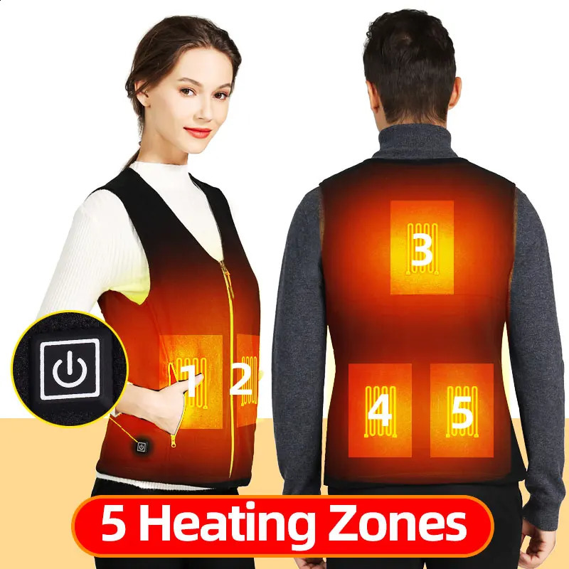 Usb Heated Vest Men Women Rechargeable Warming Self Heating Vest Fleece Electric Heated Jacket Clothing Thermal Waistcoat 241007