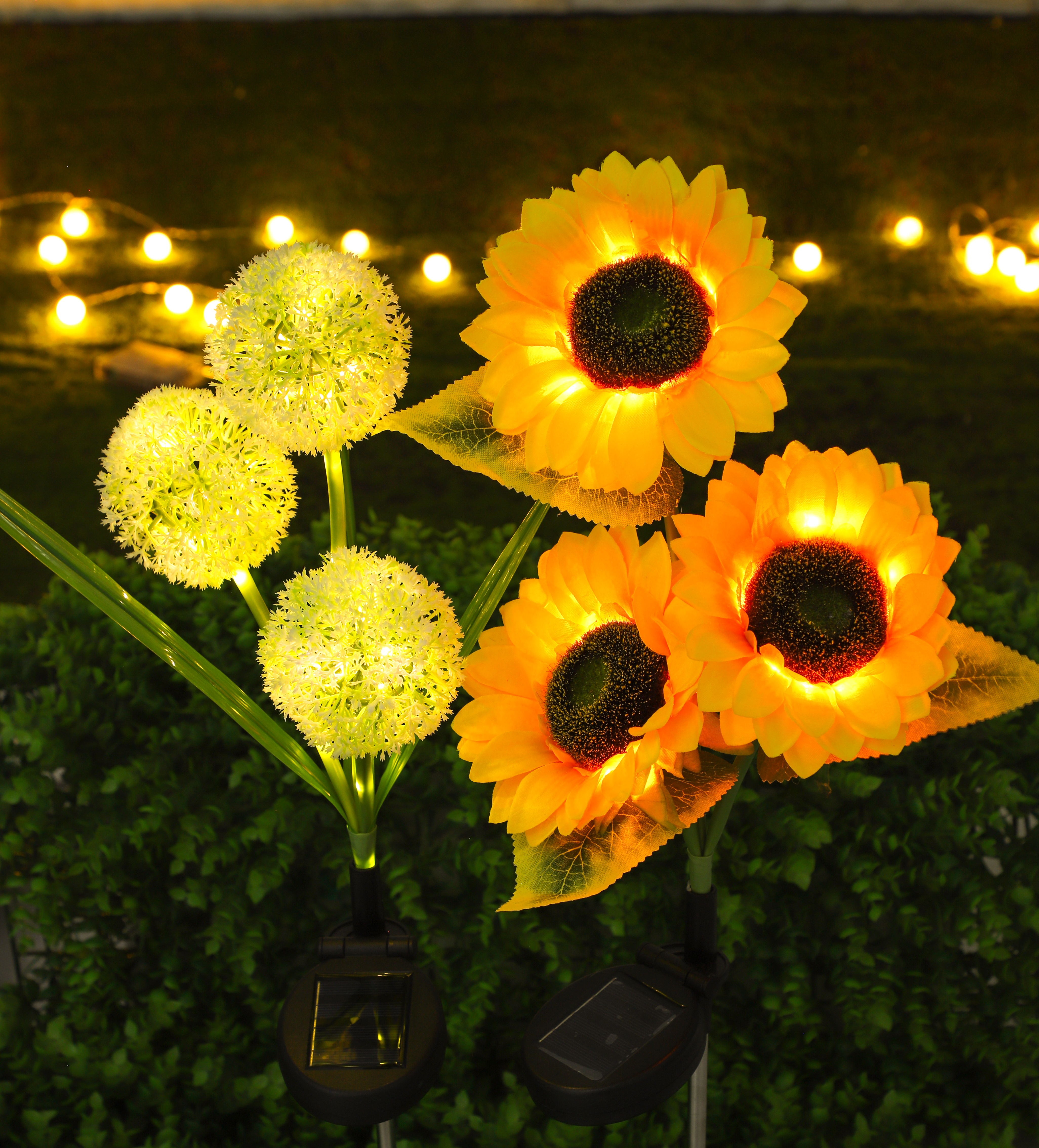 Decorative Sunflower Tree Light with Creative Battery Box Design