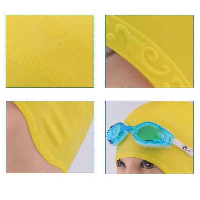 Large womens long hair Pisces silicone swimming cap adult Natacion cute swimming cap waterproof diving equipment CL241009