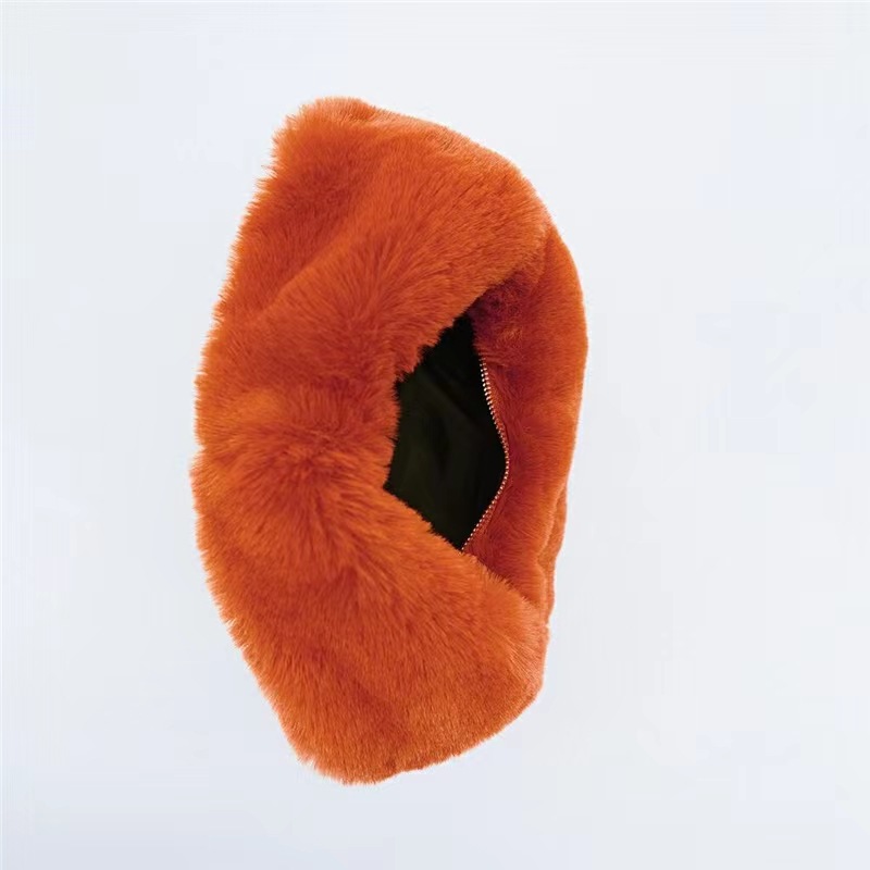 Cross-border women's bag New plush bag Light beige faux fur fur bags Children's bag