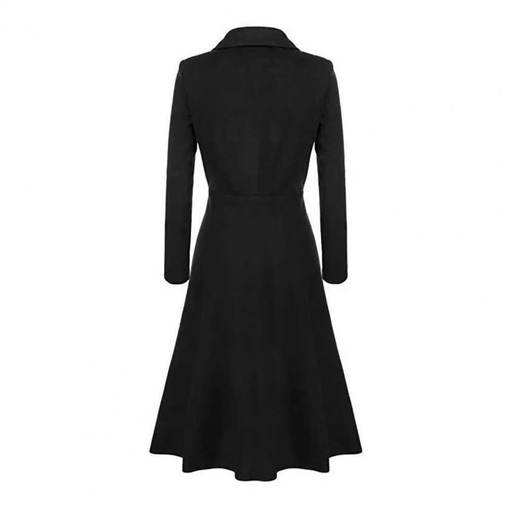 Long Coat Charming Warm Elegant Coat Lady Winter Solid Color Buttons Long Woolen Jacket Coat Daily ClothingX241009