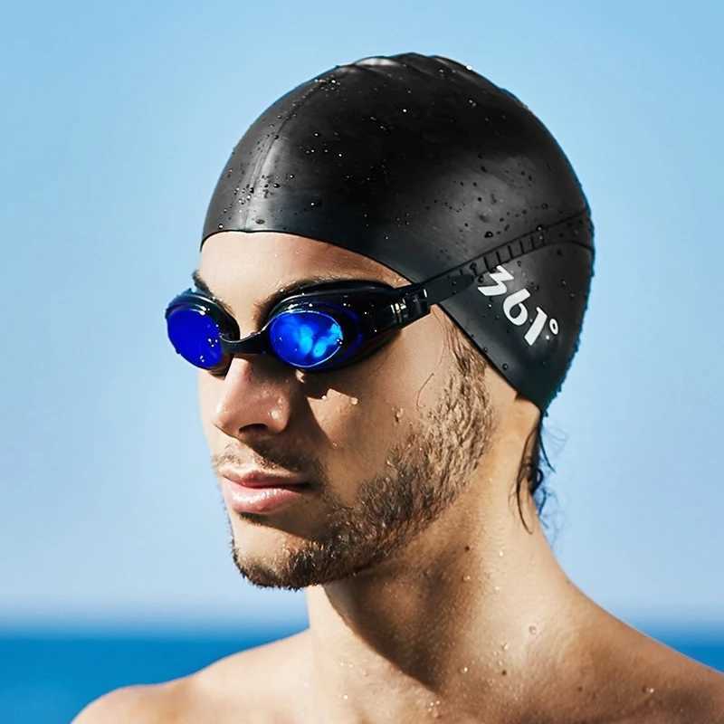 High elasticity silicone swimming cap for adult swimming training waterproof and comfortable sports pool cap CL241009