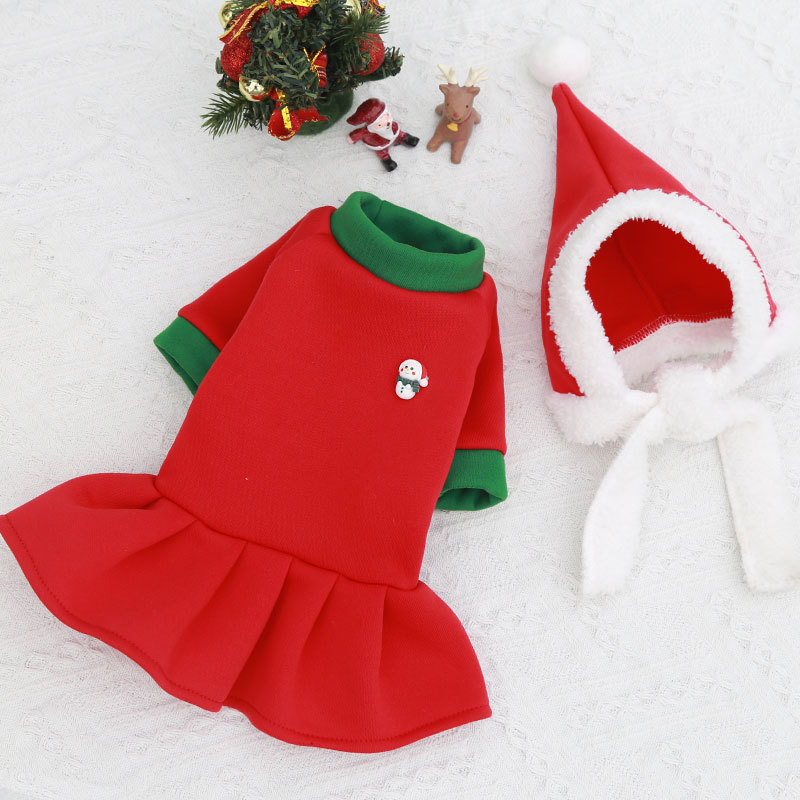 Warm Christmas Pet Apparel - Cozy Holiday Outfits Featuring Deer & Santa Designs for Dogs and Cats