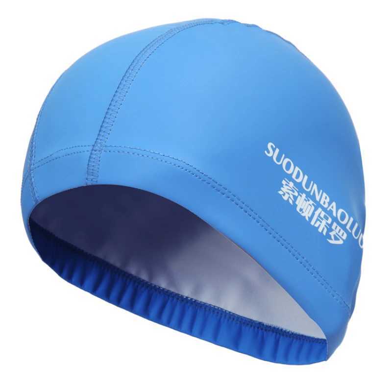 Swimming accessories for adult men/women high elasticity waterproof PU fabric ear protection long hair sports swimming pool cap swimming cap CL241009