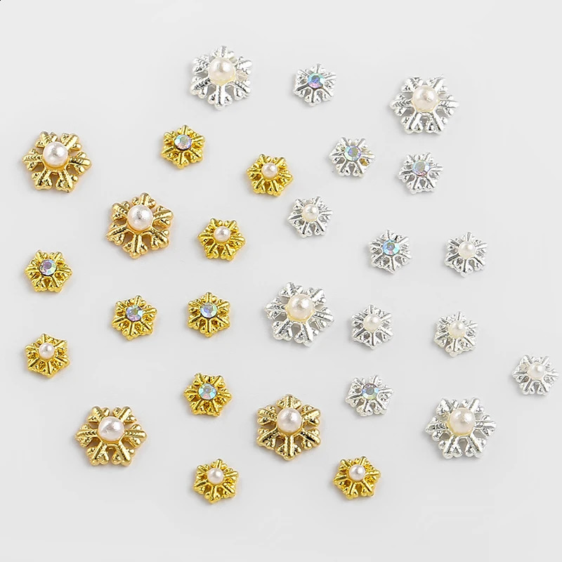 9 Christmas Tree Socks Snowflake Nail Art Decoration Alloy Metal DIY 3D Nail rhinestone Accessories Jewelry Tools 241008