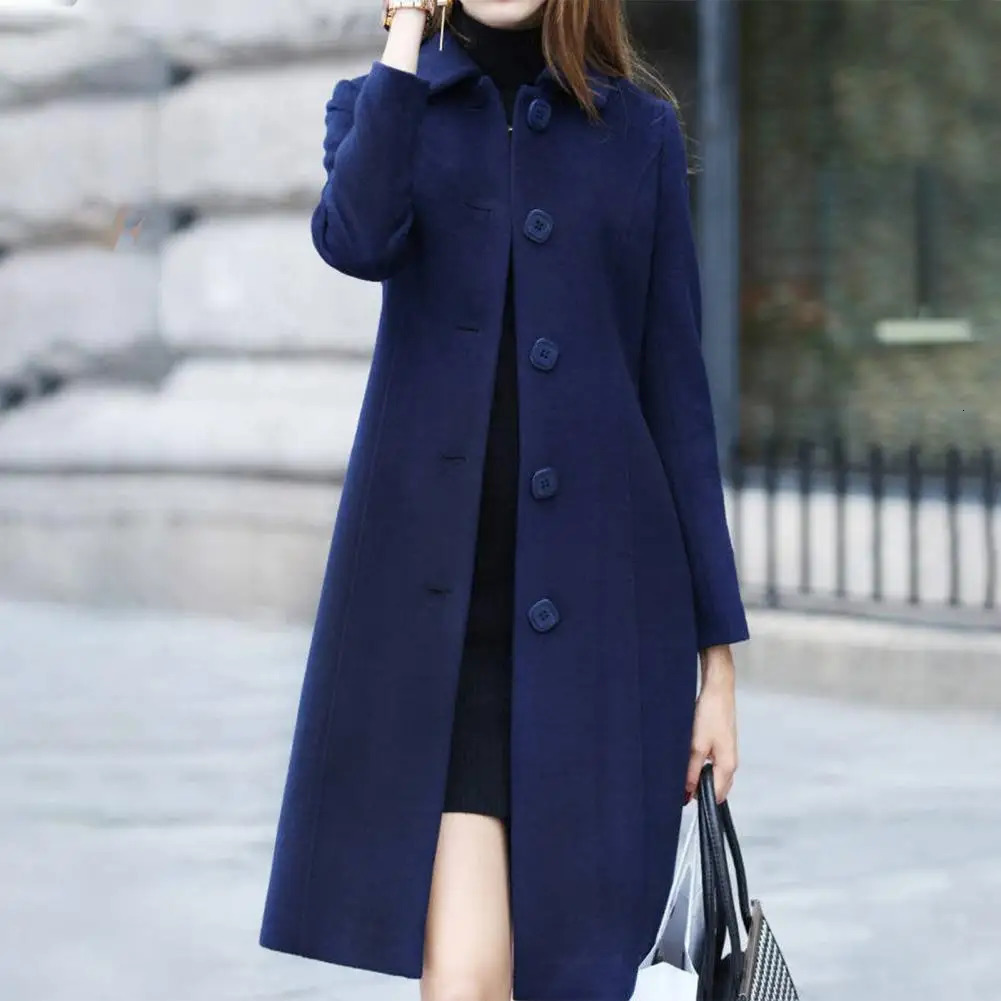 Lady Jacket Overcoat Women Coat Cardigan Soft Fabulous Lapel Thermal Wool 240930