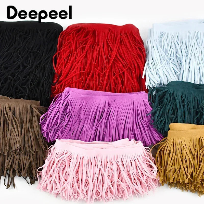 1 meter deep 10-30cm suede fringe edge decoration colorful lace ribbon bag clothing decoration DIY sewing process accessories 241008