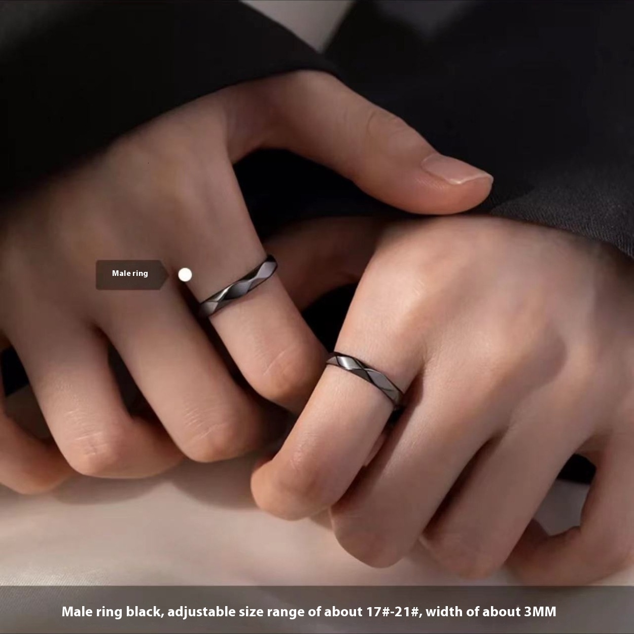 geometric couple ring, niche design, fashionable personality, self-discipline, circle ring for men and women
