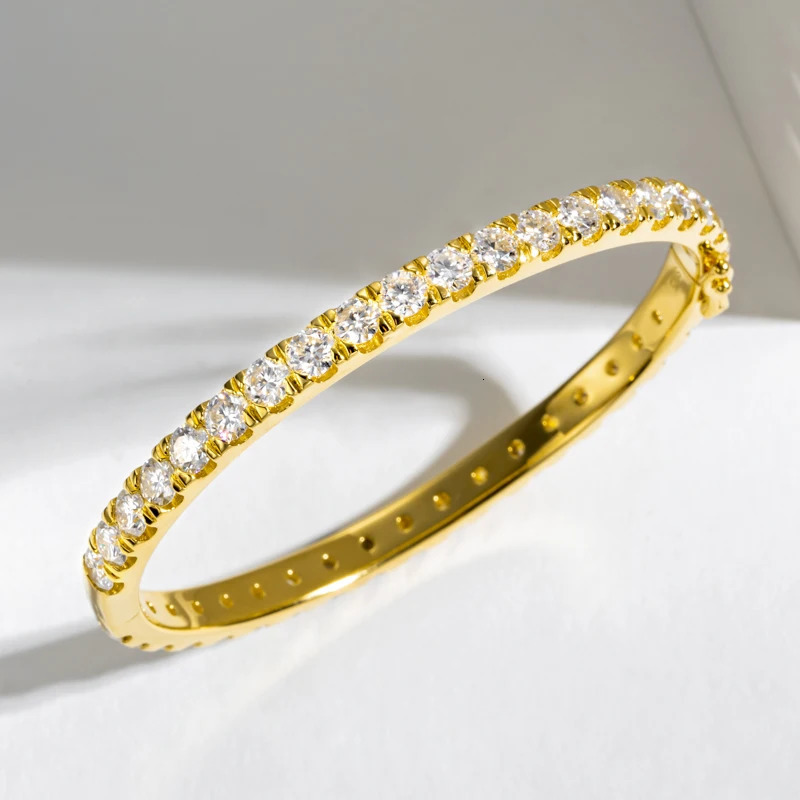 4mm Wide Bracelet Womens Solid Plated 14K Gold 925 Silver Round Full Tennis 240912