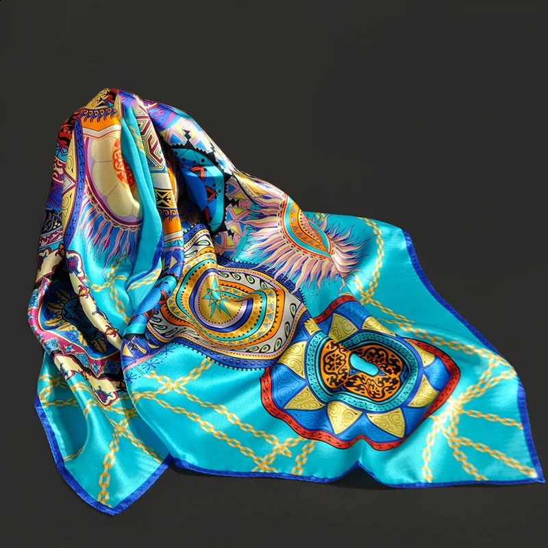 100% silk square womens scarf pure silk packaging headscarf printed natural silk neck scarf Foulard womens Bandana 88x88cm 240925