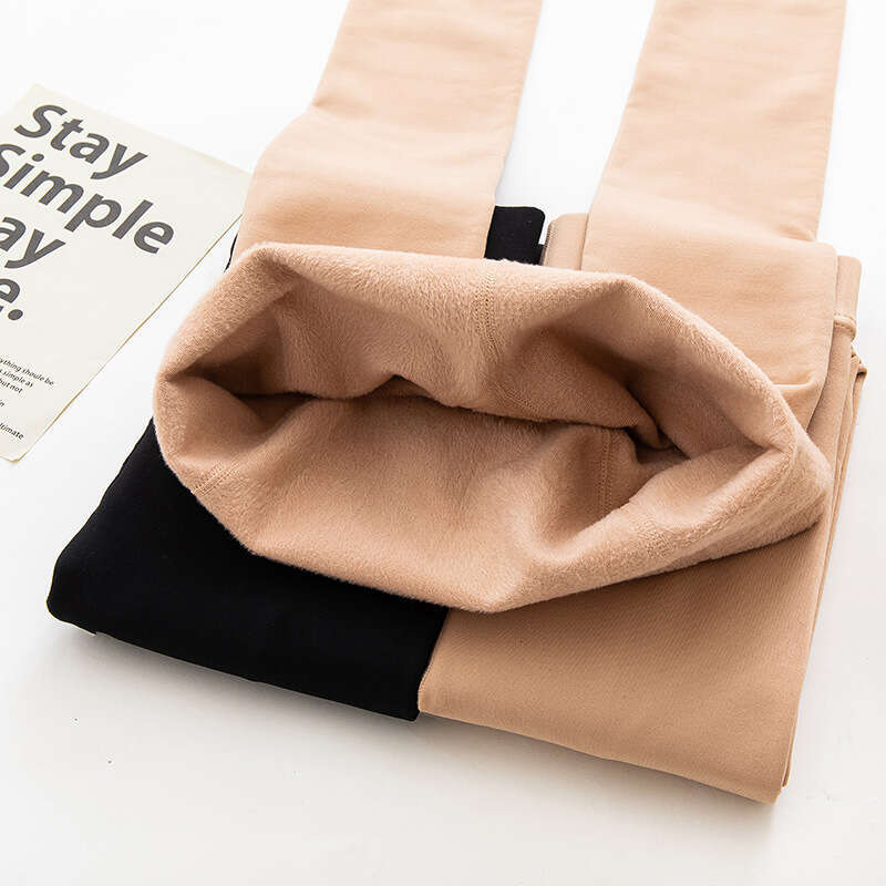 Autumn and winter thin fleece leggings with skin tone, foot stomping, pantyhose, hip lifting, slimming one-piece pants