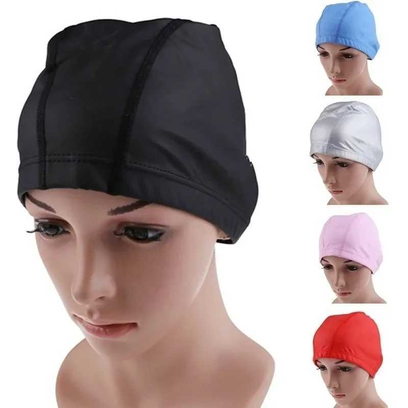 PU coated waterproof swimming cap adult swimming cap with long hair and ear protection for swimming pool CL241009