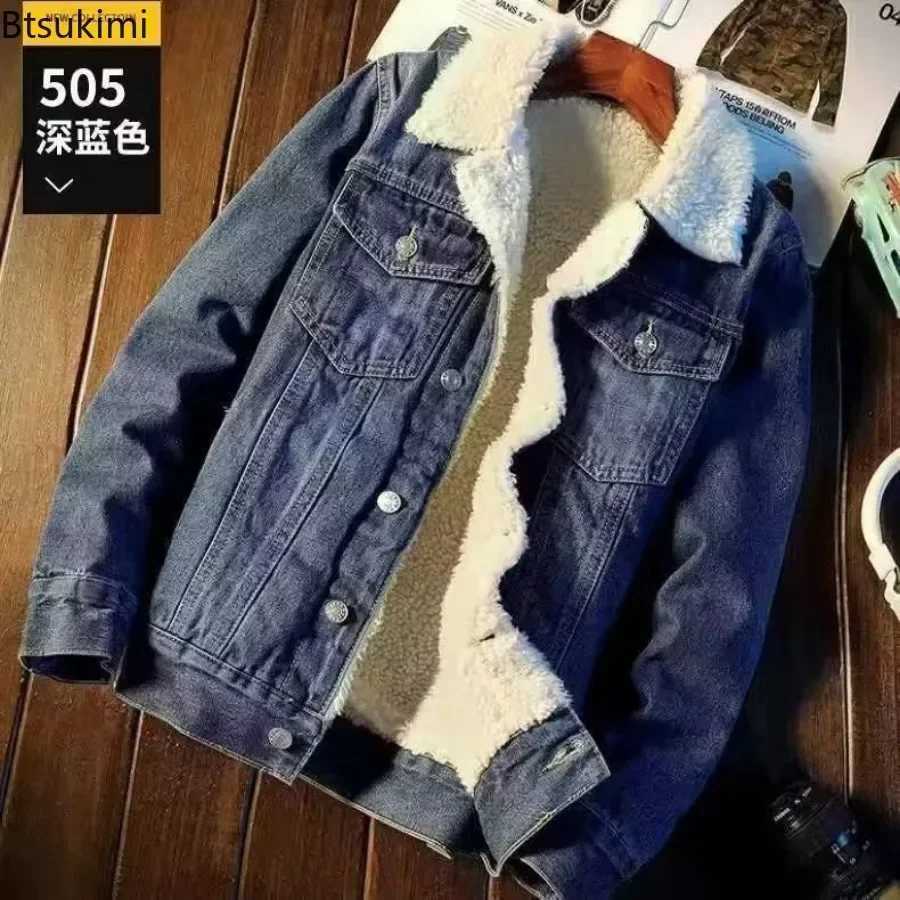 2024 Autumn Winter Mens Fashion Lamb Fleece Denim Jackets Trend Casual Comfort Thickened Warm High Quality Jeans Coats for Men LX241009